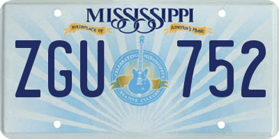 MS license plate ZGU752