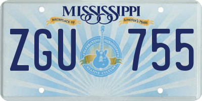 MS license plate ZGU755