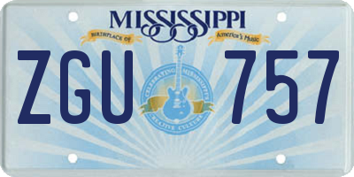MS license plate ZGU757
