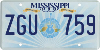 MS license plate ZGU759