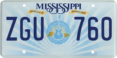 MS license plate ZGU760