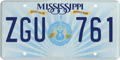 MS license plate ZGU761