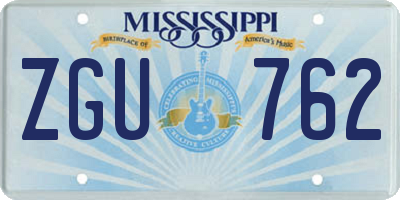 MS license plate ZGU762