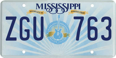 MS license plate ZGU763