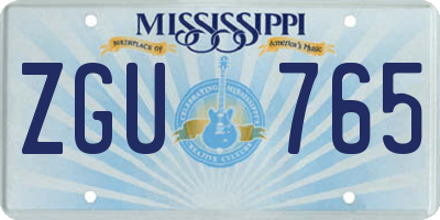 MS license plate ZGU765