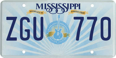 MS license plate ZGU770