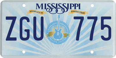 MS license plate ZGU775