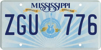MS license plate ZGU776