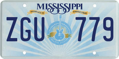 MS license plate ZGU779
