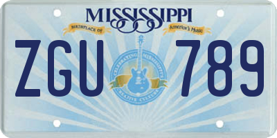 MS license plate ZGU789