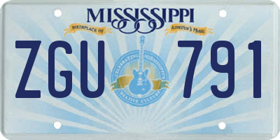 MS license plate ZGU791