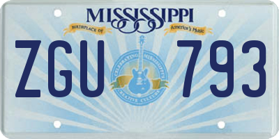 MS license plate ZGU793