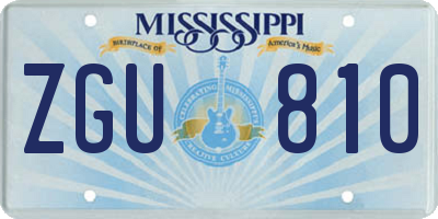 MS license plate ZGU810