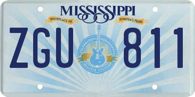 MS license plate ZGU811