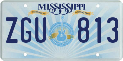 MS license plate ZGU813