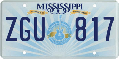 MS license plate ZGU817