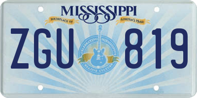 MS license plate ZGU819