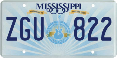 MS license plate ZGU822