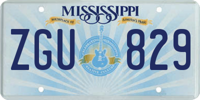 MS license plate ZGU829