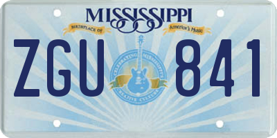 MS license plate ZGU841