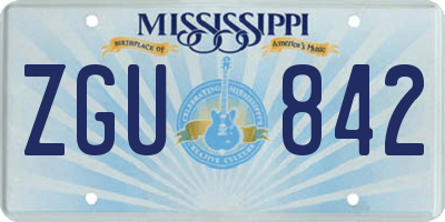MS license plate ZGU842