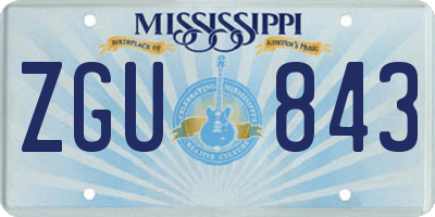 MS license plate ZGU843