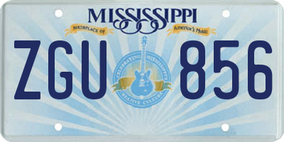 MS license plate ZGU856