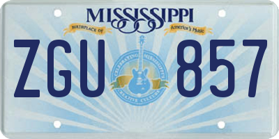 MS license plate ZGU857