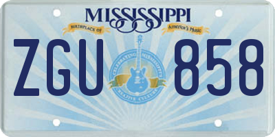 MS license plate ZGU858