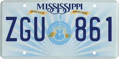 MS license plate ZGU861