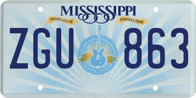 MS license plate ZGU863