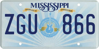 MS license plate ZGU866