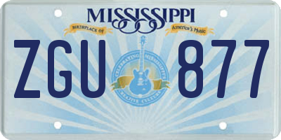 MS license plate ZGU877