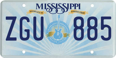 MS license plate ZGU885