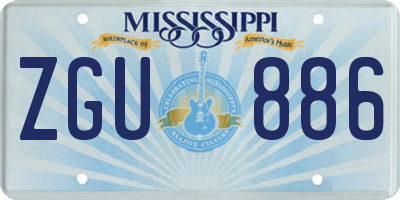 MS license plate ZGU886