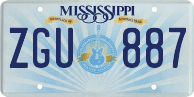MS license plate ZGU887