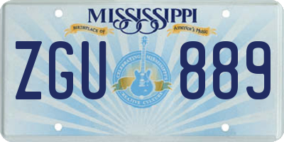 MS license plate ZGU889