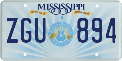 MS license plate ZGU894