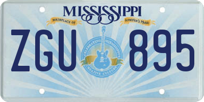 MS license plate ZGU895