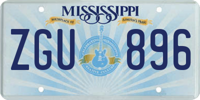 MS license plate ZGU896