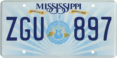 MS license plate ZGU897