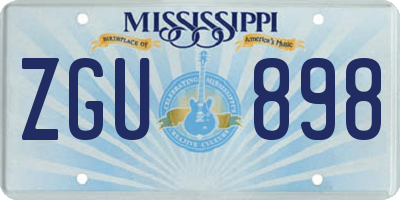 MS license plate ZGU898