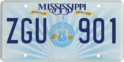 MS license plate ZGU901