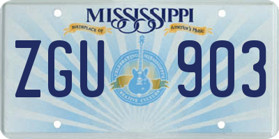 MS license plate ZGU903