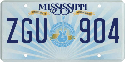 MS license plate ZGU904