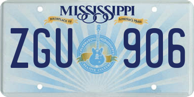 MS license plate ZGU906