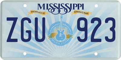 MS license plate ZGU923