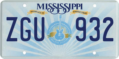 MS license plate ZGU932