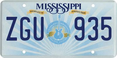 MS license plate ZGU935