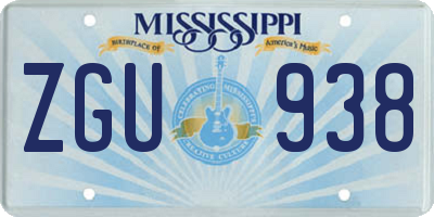 MS license plate ZGU938
